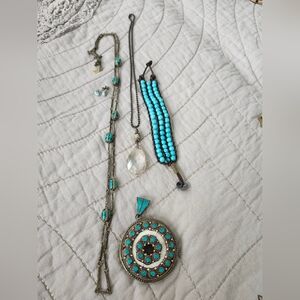 Turquoise and Silver Tone Jewelry